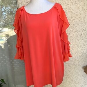 BOLD elements Orange Flutter Sleeve Blouse SIZE 3X